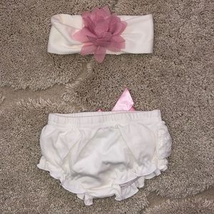 Baby girl photo shoot diaper cover & headband